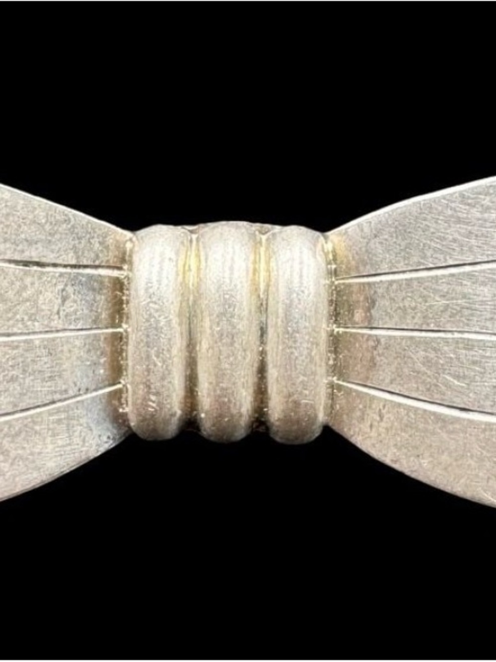 Stunning Ornate Vintage European 835 Silver Handmade Bow Shape Pendant